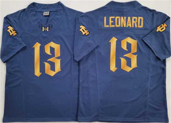 Men%27s Notre Dame Fighting Irish #13 Riley Leonard Navy Blue 2025 F.U.S.E. Limited Stitched Jersey